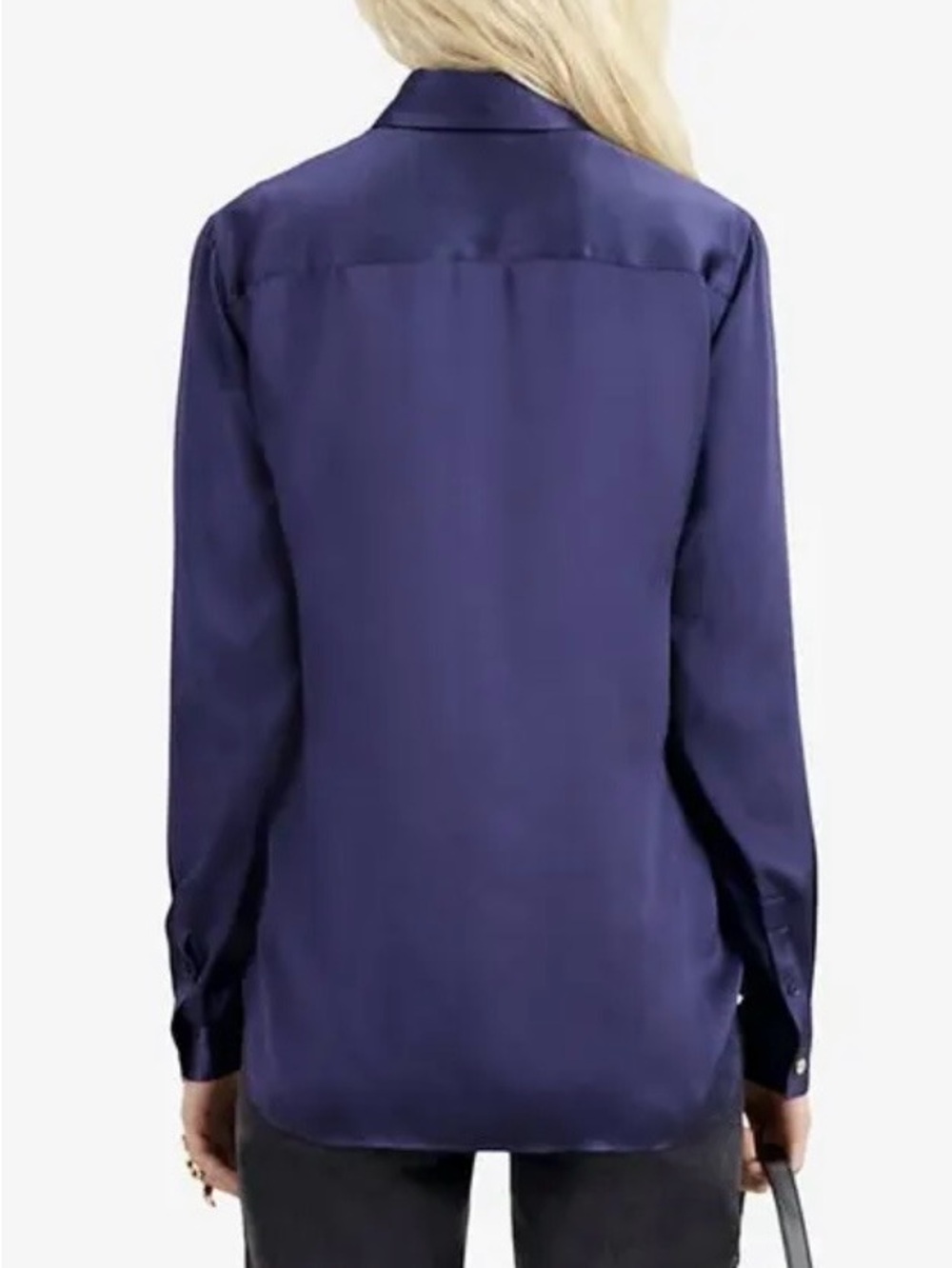 THE KOOPLES 100% Silk Navy Button-Down Blouse NWT Size Small - Picture 4 of 12